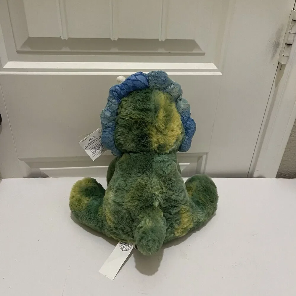 Destination Holiday Triceratops Green Plush Stuffed Animal Toy Heart 11”  2021